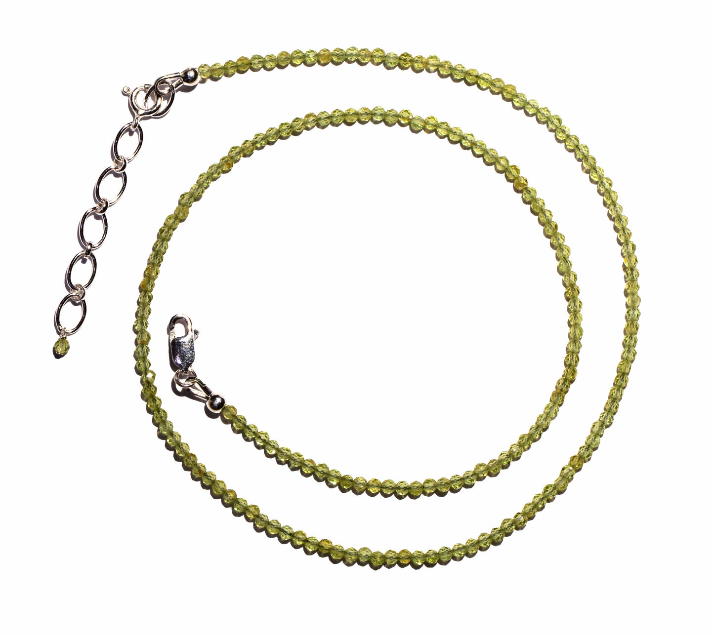 Peridot Faceted Microbead Necklace