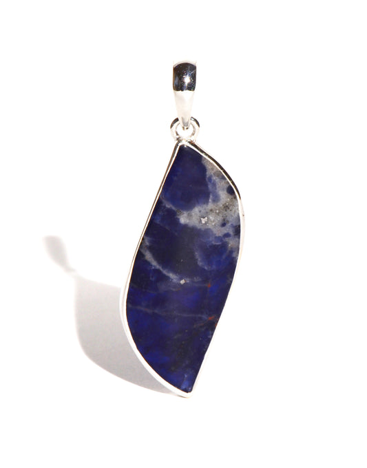 Sodalite Free Form Sterling Silver Pendant