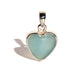 Chalcedony Sterling Silver Pendant - Heart - Crystal Carving