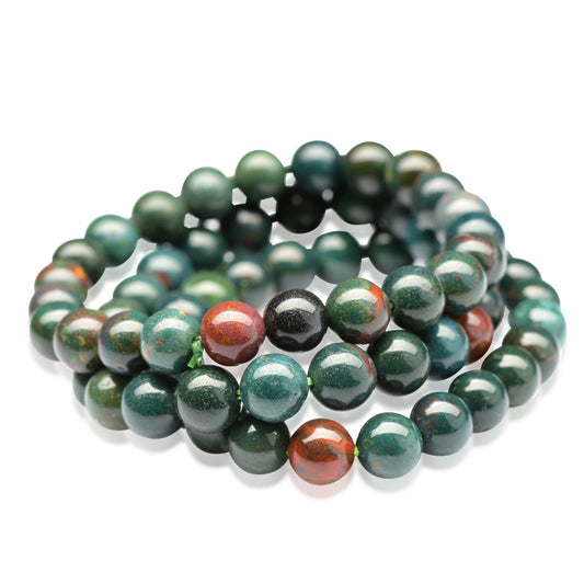 healing crystal jewelry: bloodstone crystal bracelet  - small beads