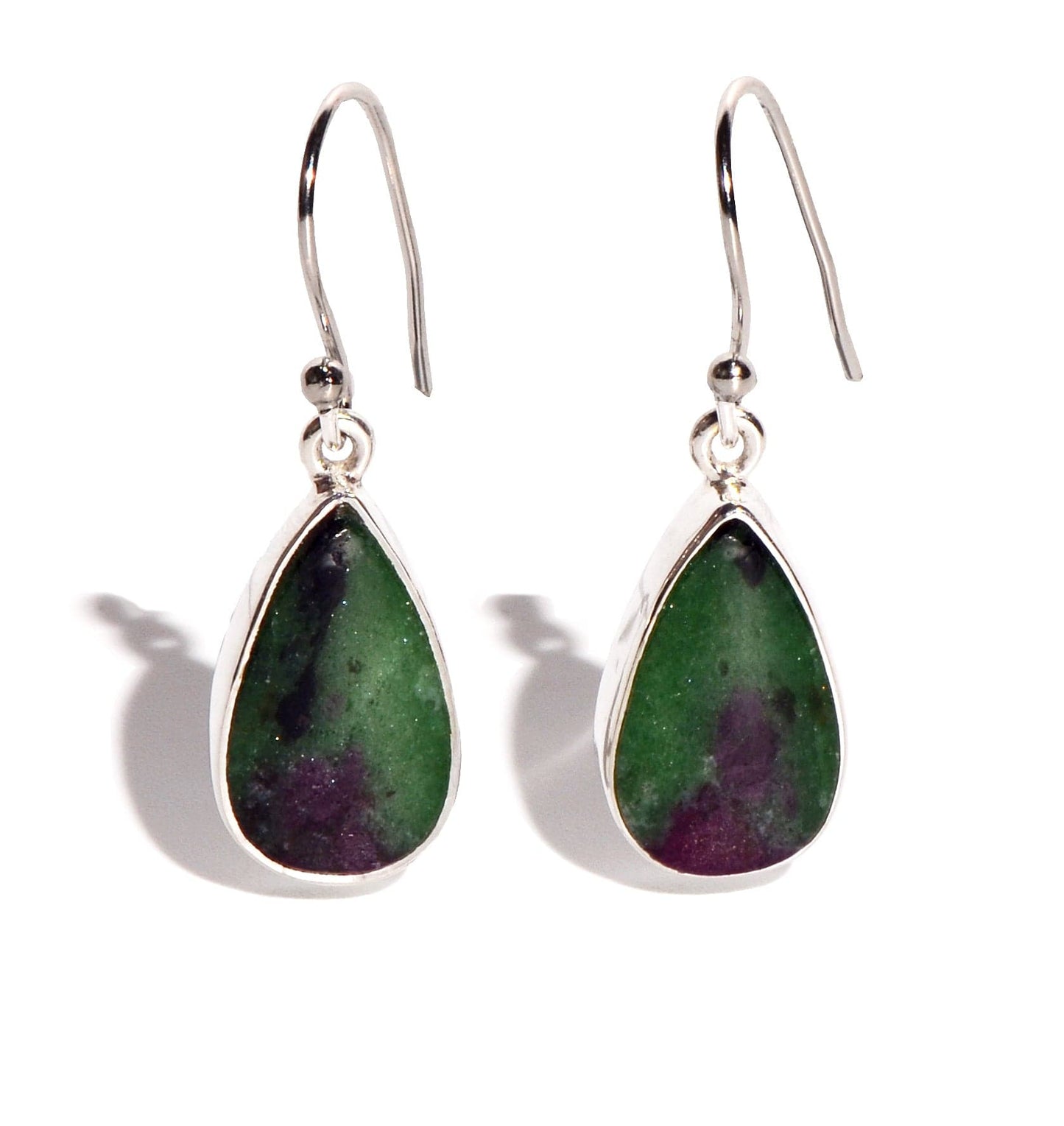 Zoisite Ruby Sterling Silver Earrings