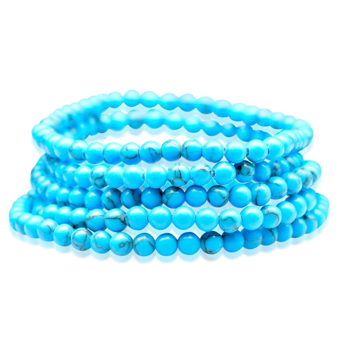 healing crystal jewelry: blue howlite crystal bracelet - Small Beads