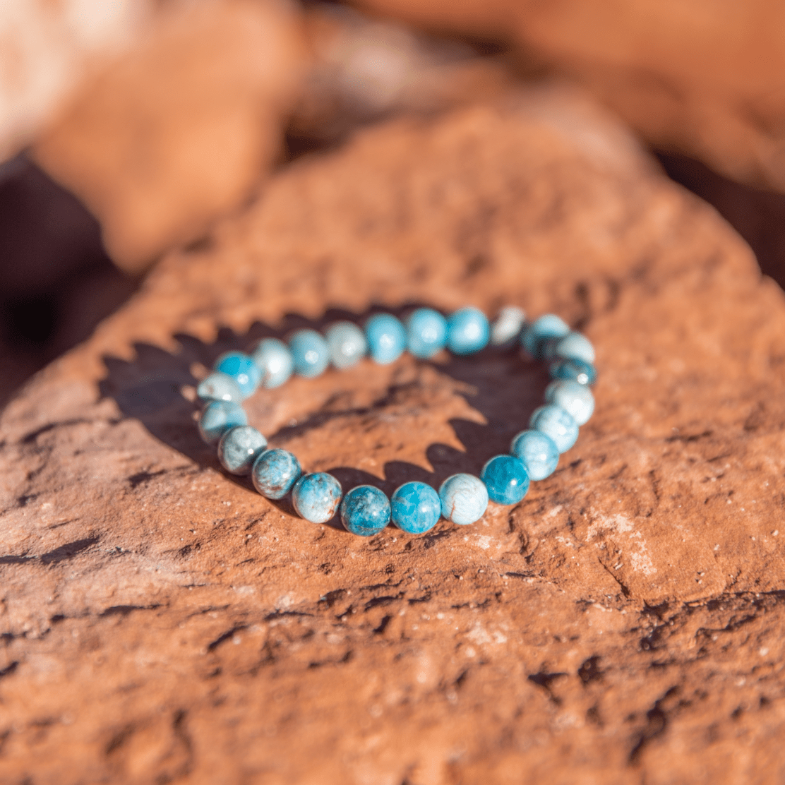 Blue Apatite Beaded Bracelet - Small Beads