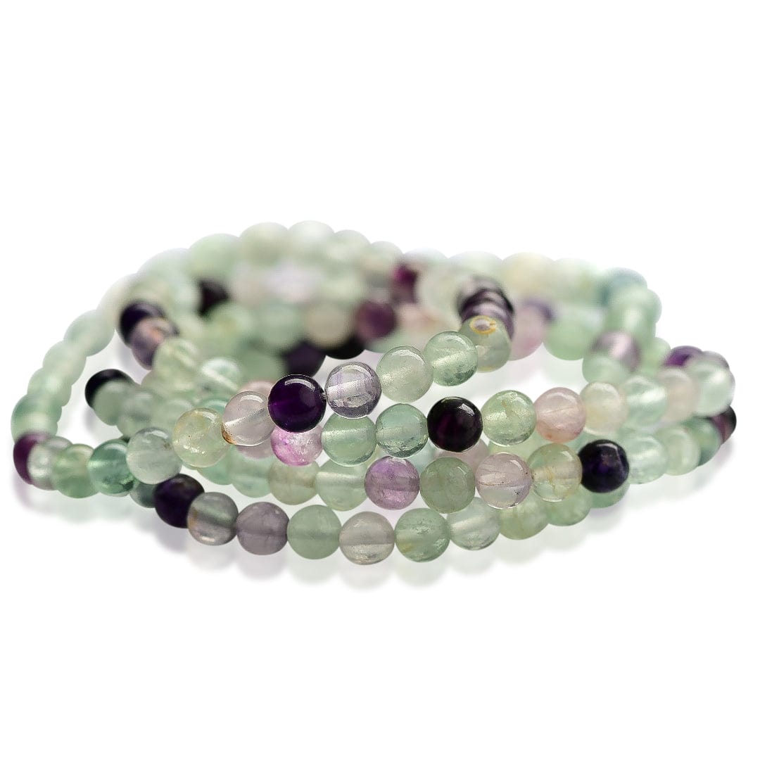 healing crystal jewelry: fluorite crystal bracelet - Small Beads