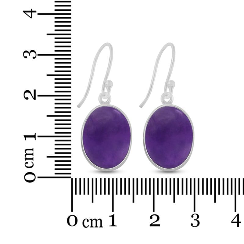 Amethyst Sterling Silver Earrings 3.4cm by 1cm