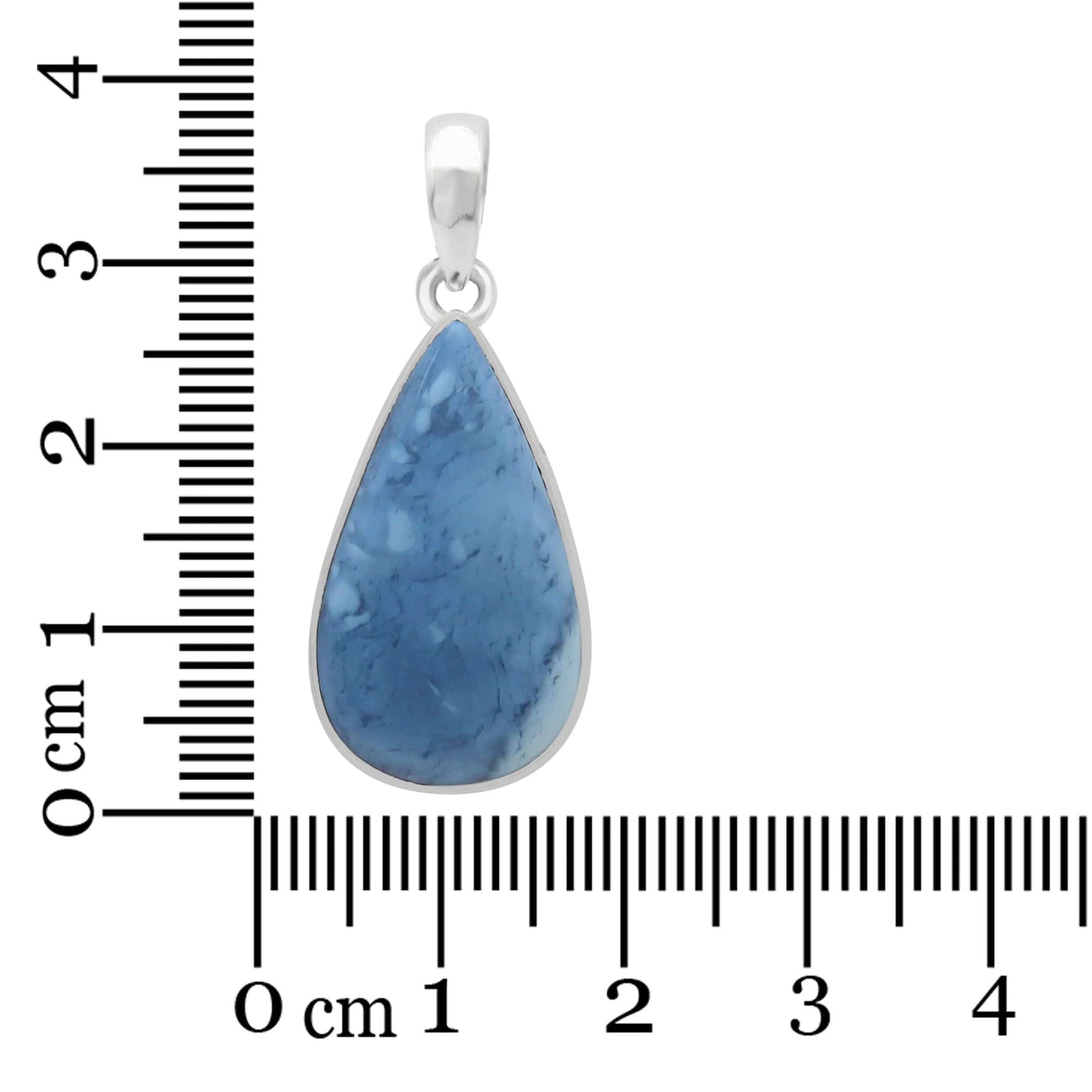 Blue Opal Sterling Silver Pendant - Teardrop