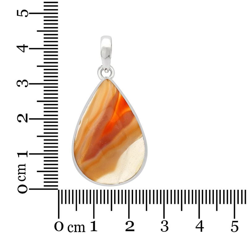Botswana Agate Sterling Silver Pendant - Teardrop