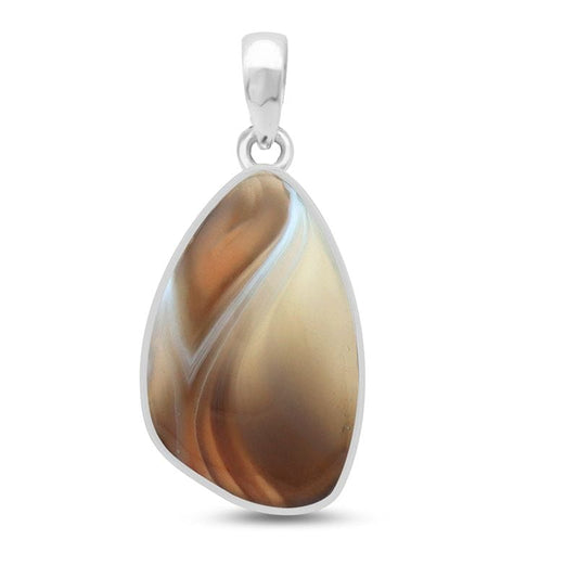 Botswana Agate Sterling Silver Pendant - Free Form