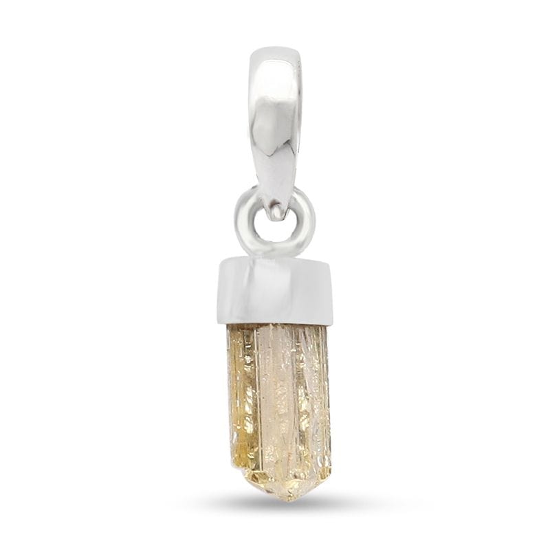 Imperial Topaz Sterling Silver Pendant - Rough Crystal