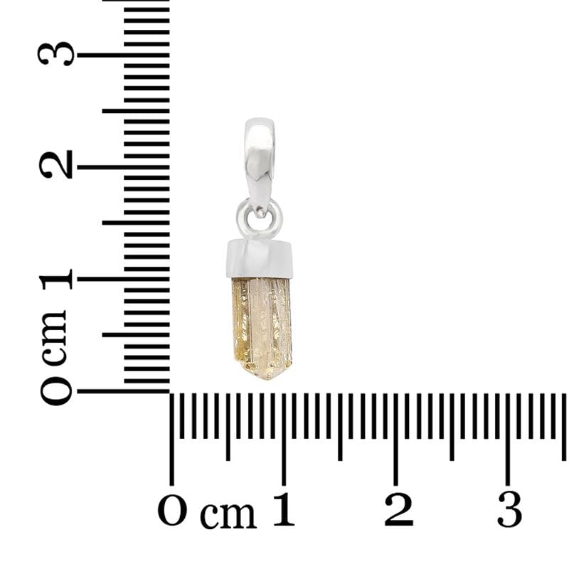 Imperial Topaz Sterling Silver Pendant - Rough Crystal