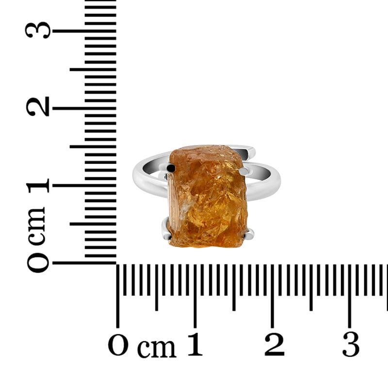 Imperial Topaz Rough Adjustable Sterling Silver Ring