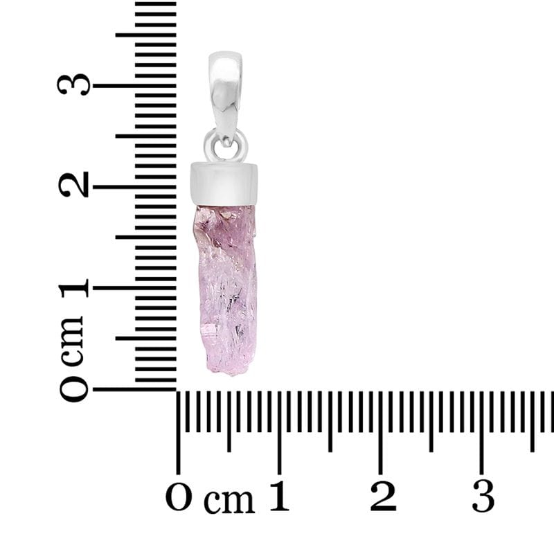 Kunzite Rough Sterling Silver Pendant