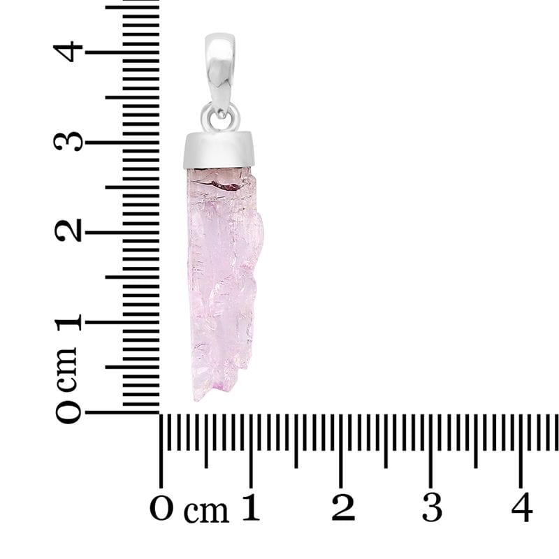 Kunzite Rough Sterling Silver Pendant