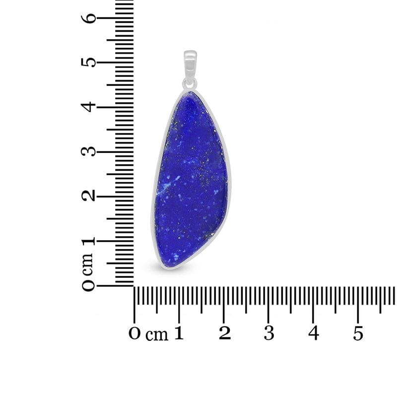 healing crystal jewelry: lapis lazuli sterling silver pendant - free form