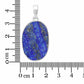 healing crystal jewelry: lapis lazuli rough sterling silver pendant - oval