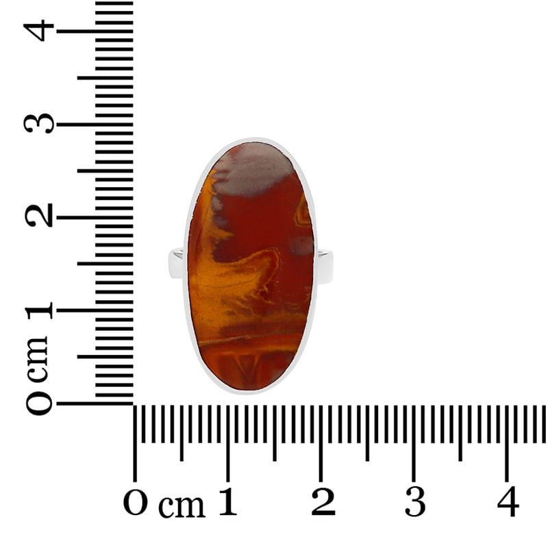 Fancy Jasper Sterling Silver Adjustable Ring - Oval