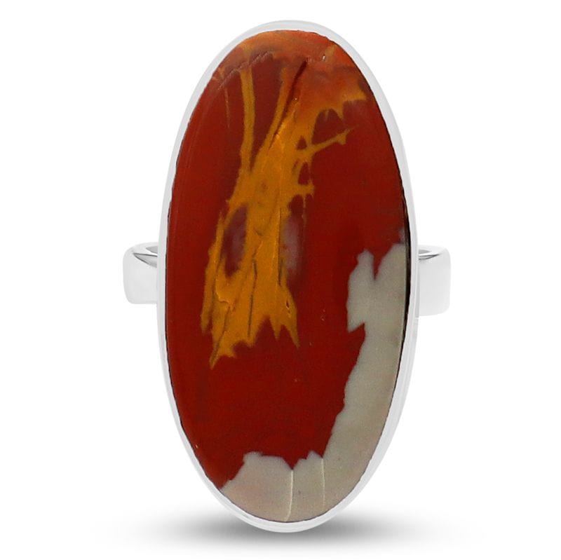Fancy Jasper Sterling Silver Adjustable Ring - Oval