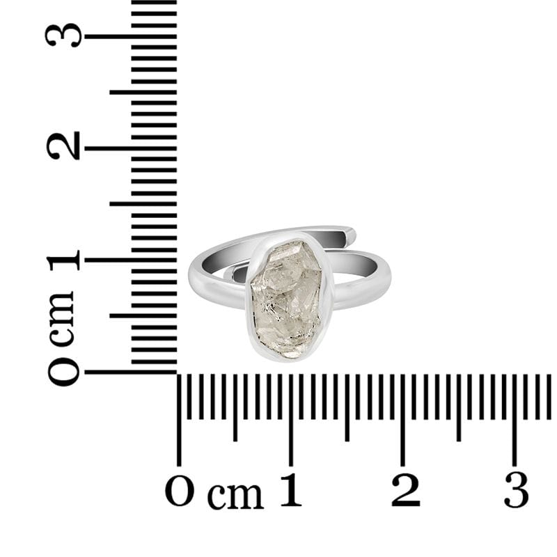 Herkimer Diamond Sterling Silver Adjustable Ring