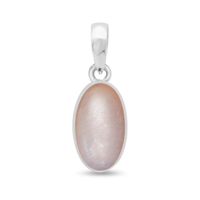 Peach Moonstone Sterling Silver Pendant
