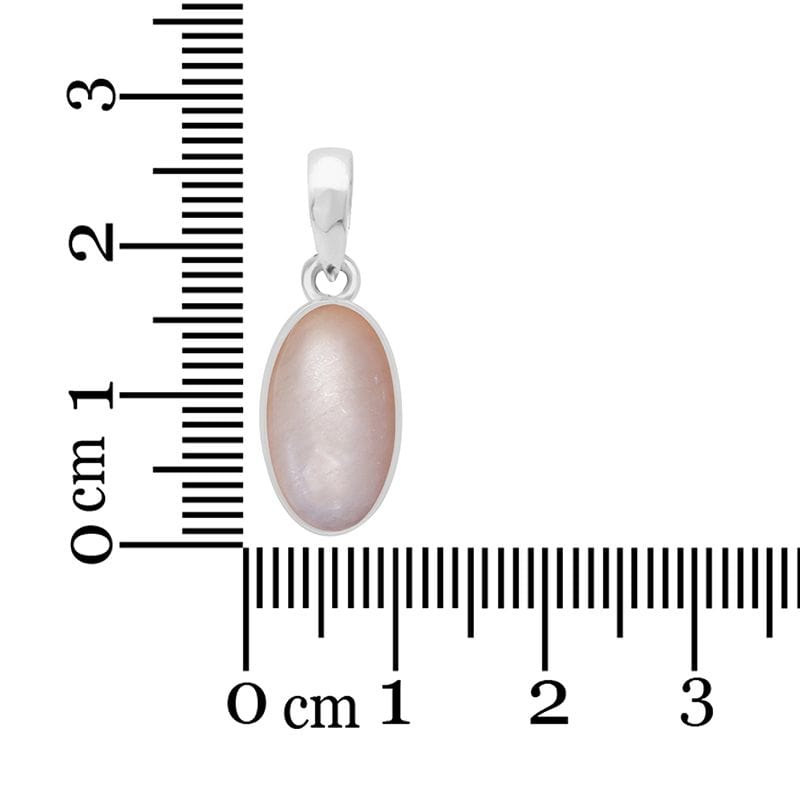 Peach Moonstone Sterling Silver Pendant