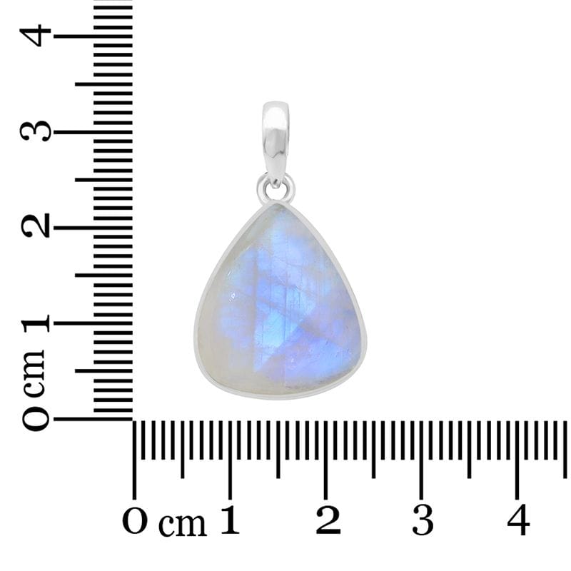 Rainbow Moonstone Sterling Silver Pendant - Teardrop