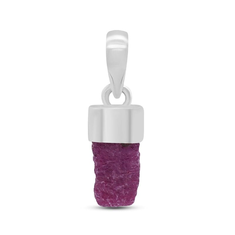 Ruby Rough Sterling Silver Pendant