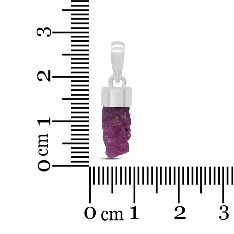 Ruby Rough Sterling Silver Pendant