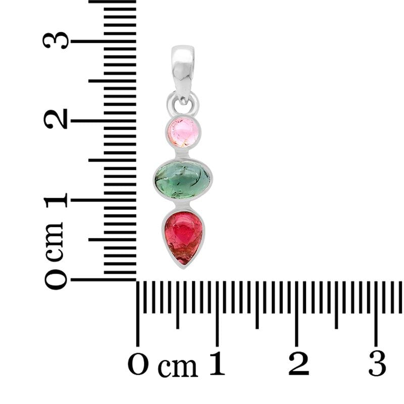 Watermelon Tourmaline Sterling Silver Pendant