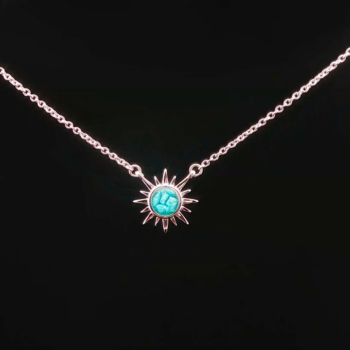 Delicate Sunburst Turquoise Necklace