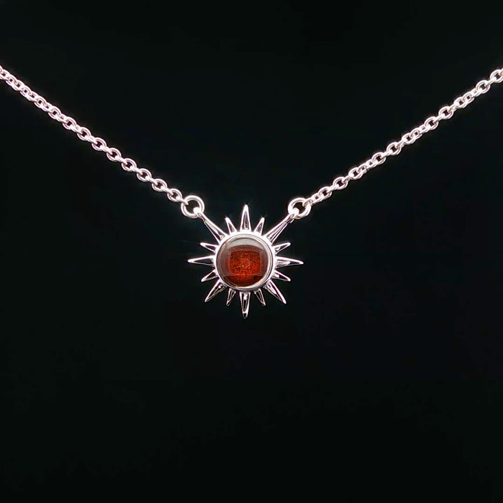 Delicate Sunburst Bell Rock Necklace