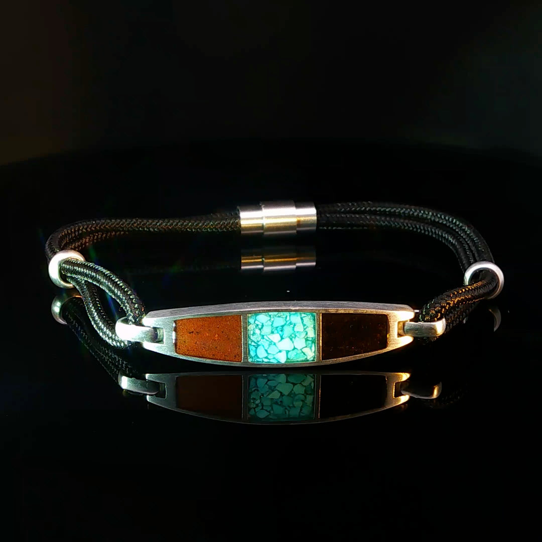 Men's Trinity Bracelet: Bell, Turquoise, Cathedral