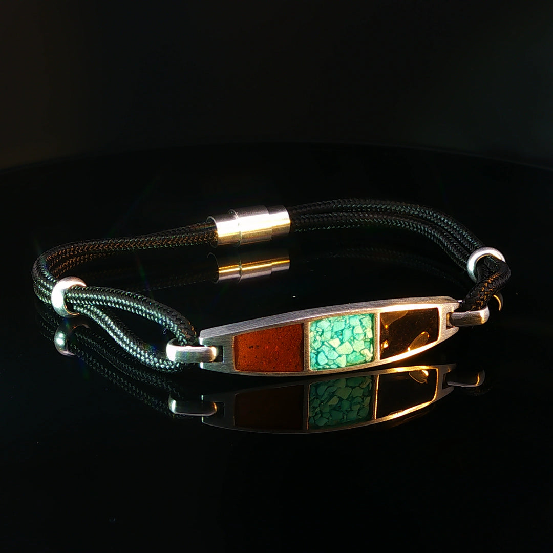 Men's Trinity Bracelet: Bell, Turquoise, Cathedral