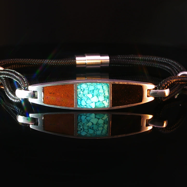 Men's Trinity Bracelet: Bell, Turquoise, Cathedral