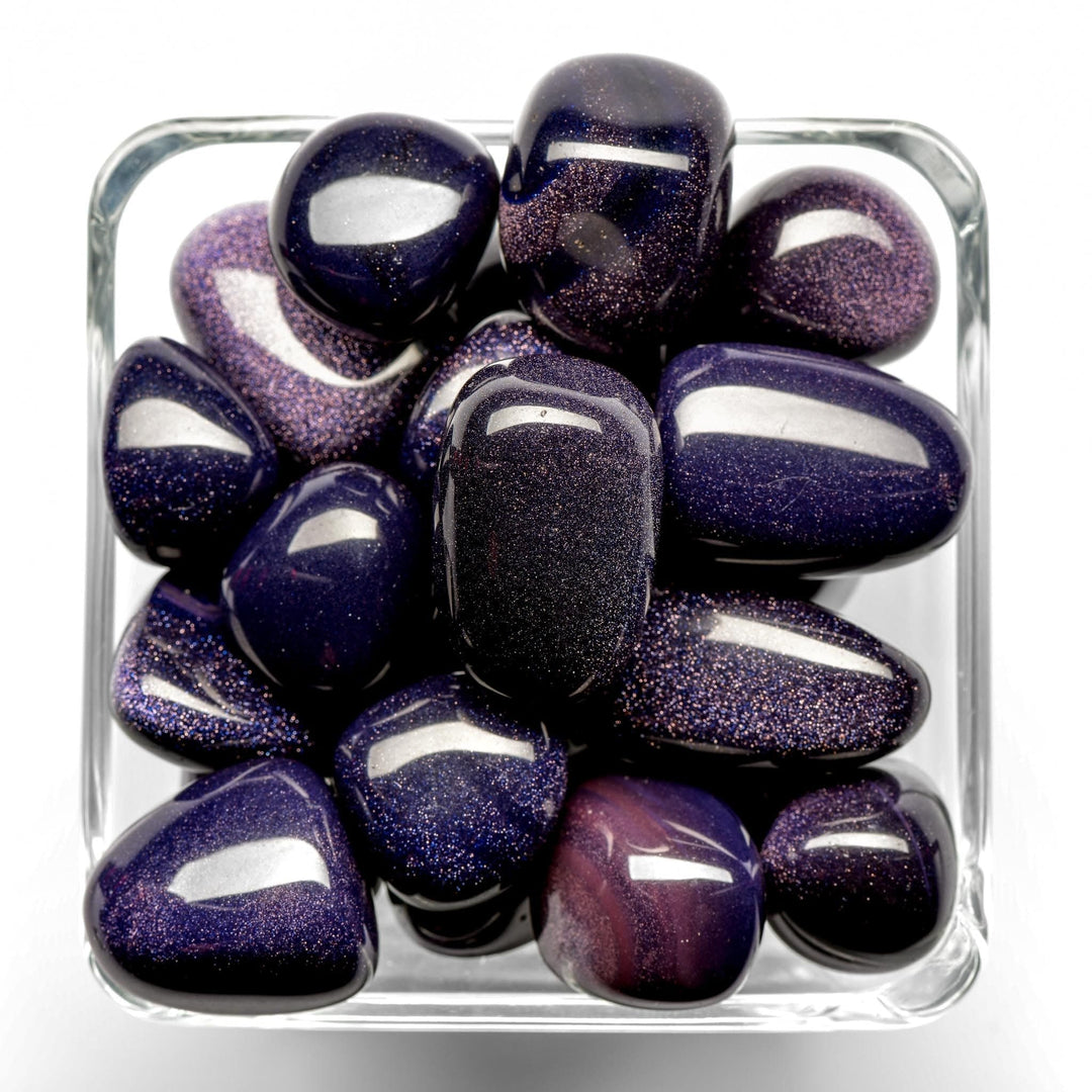 Blue Goldstone Tumbled Stone - Polished - Small 