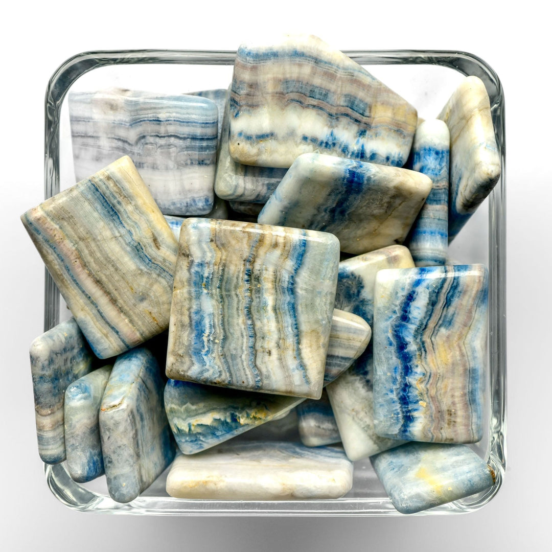 Blue Scheelite Slices Tumbled Stones