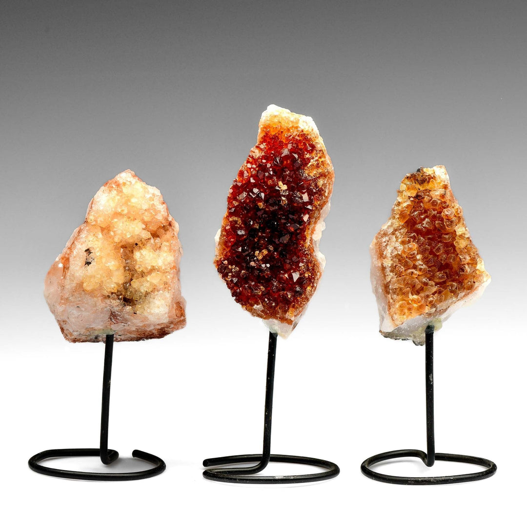 healing crystals: citrine geode on pin stand