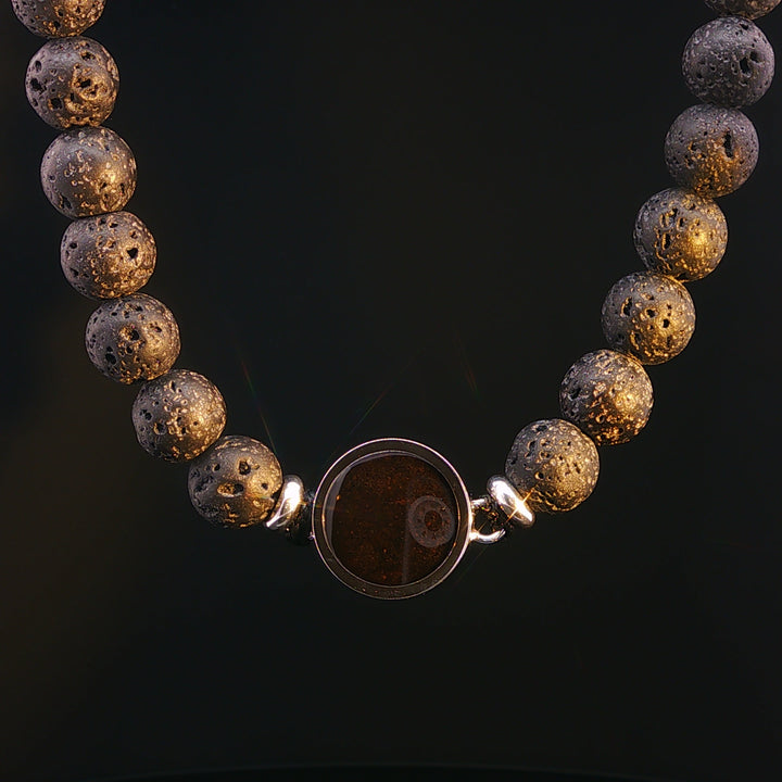 Men's Lava Stone Cathedral Rock Beaded Bracelet