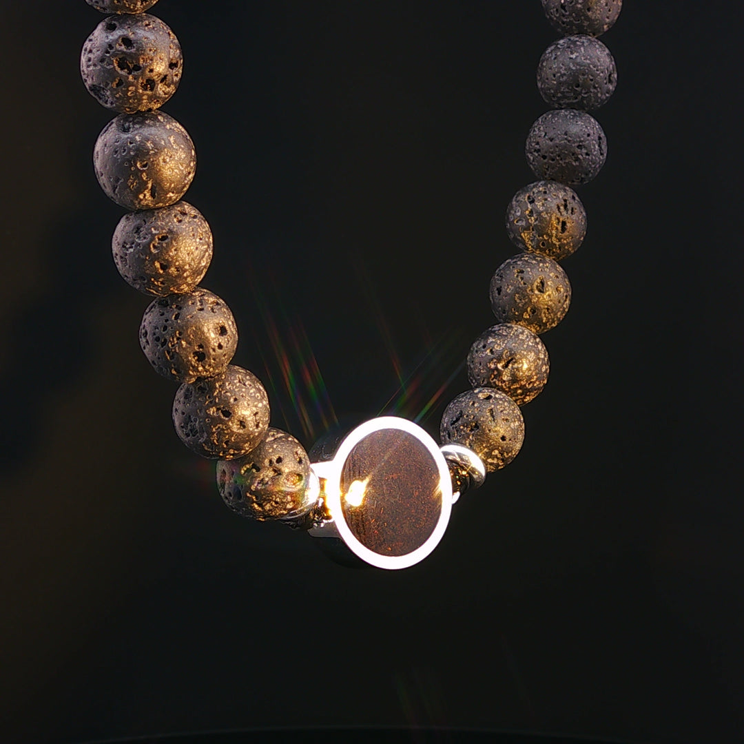 Men's Lava Stone Cathedral Rock Beaded Bracelet