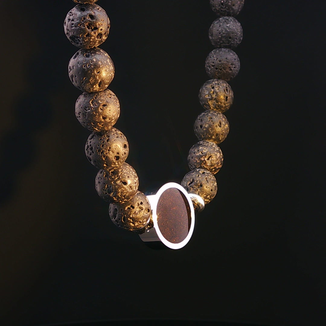 Men's Lava Stone Cathedral Rock Beaded Bracelet