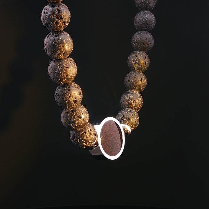 Men's Lava Stone Cathedral Rock Beaded Bracelet