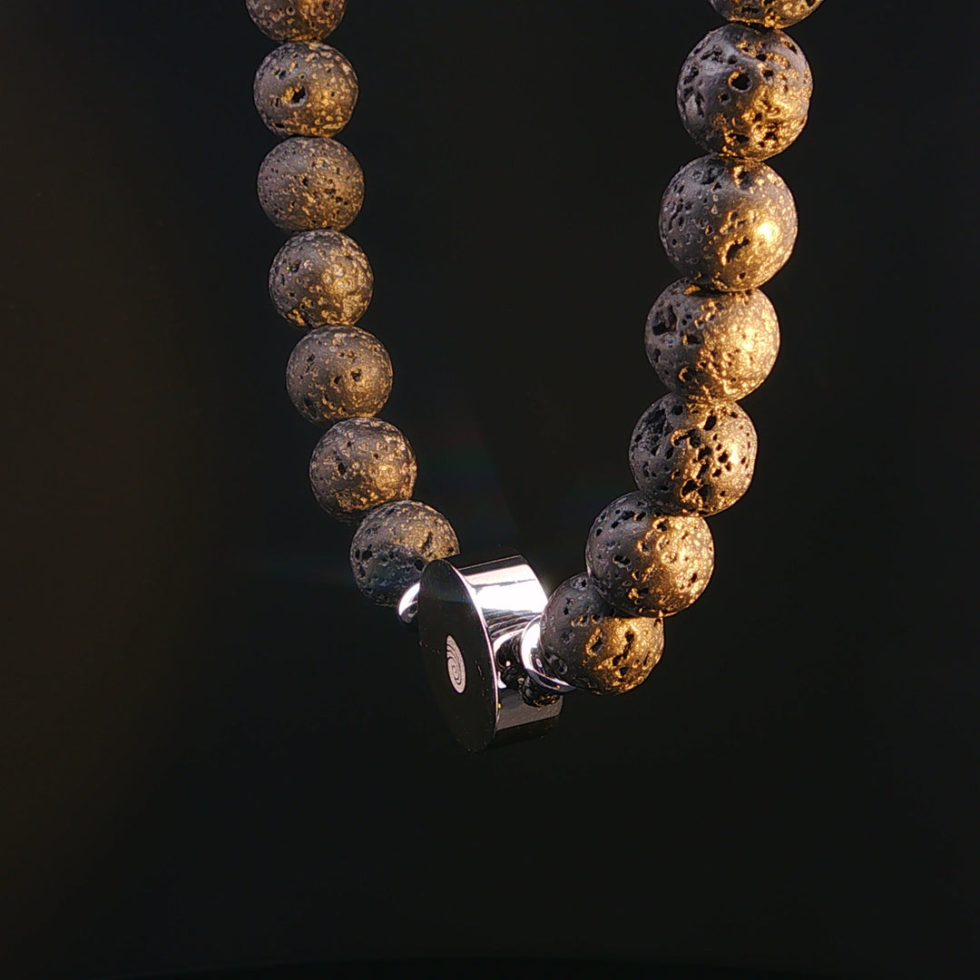 Men's Lava Stone Cathedral Rock Beaded Bracelet