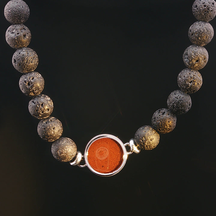 Men's Lava Stone Bell Rock Beaded Bracelet