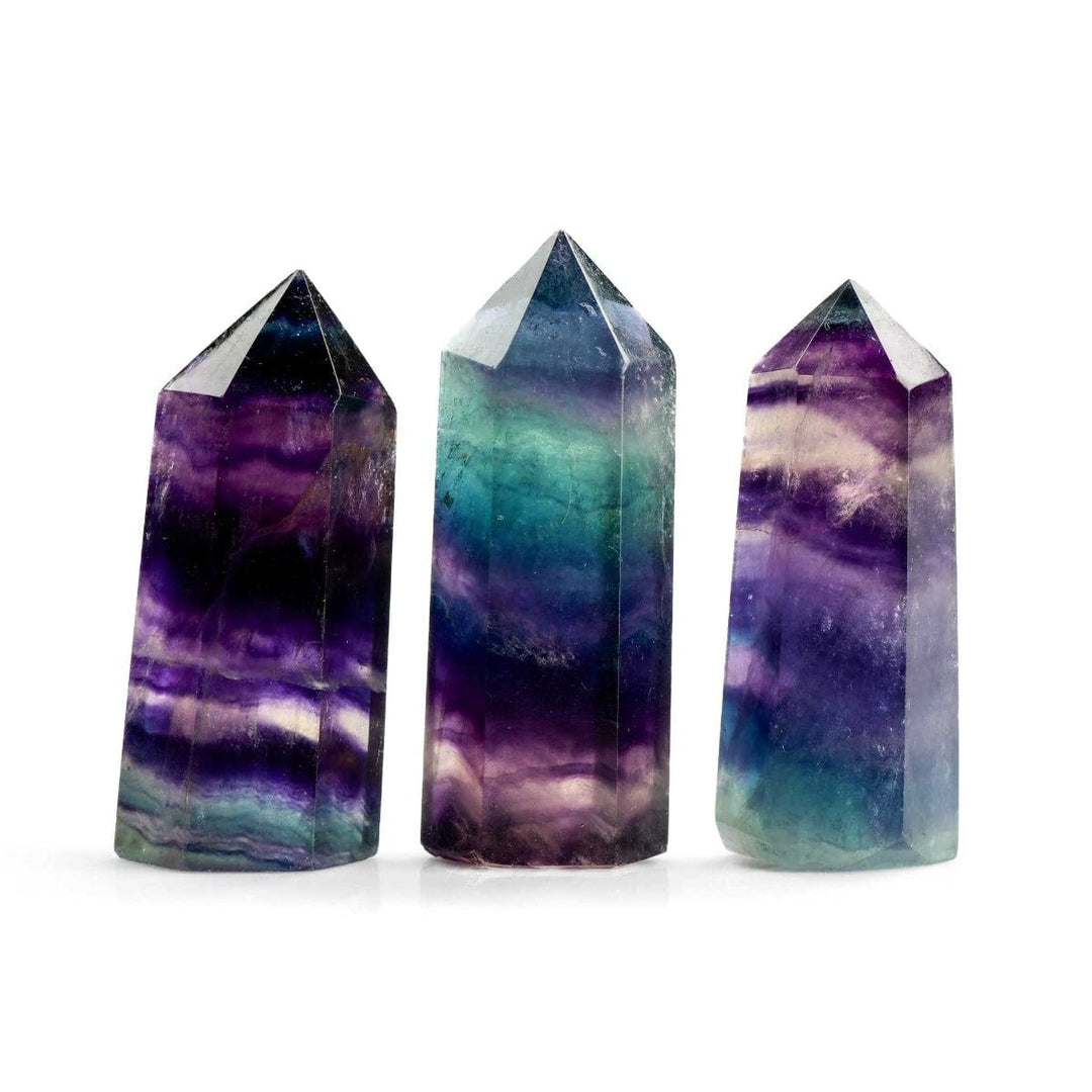 Rainbow Fluorite Point - Flat Base