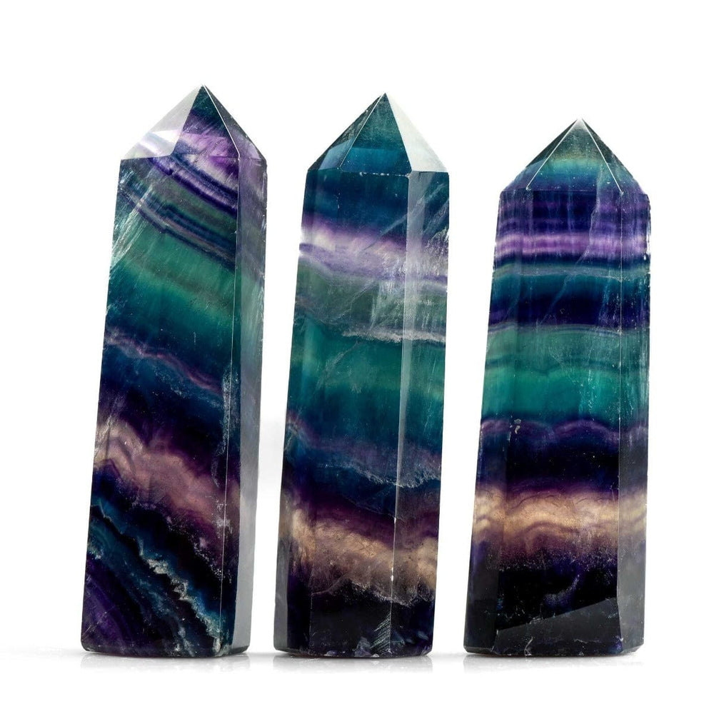 Rainbow Fluorite Point - Flat Base