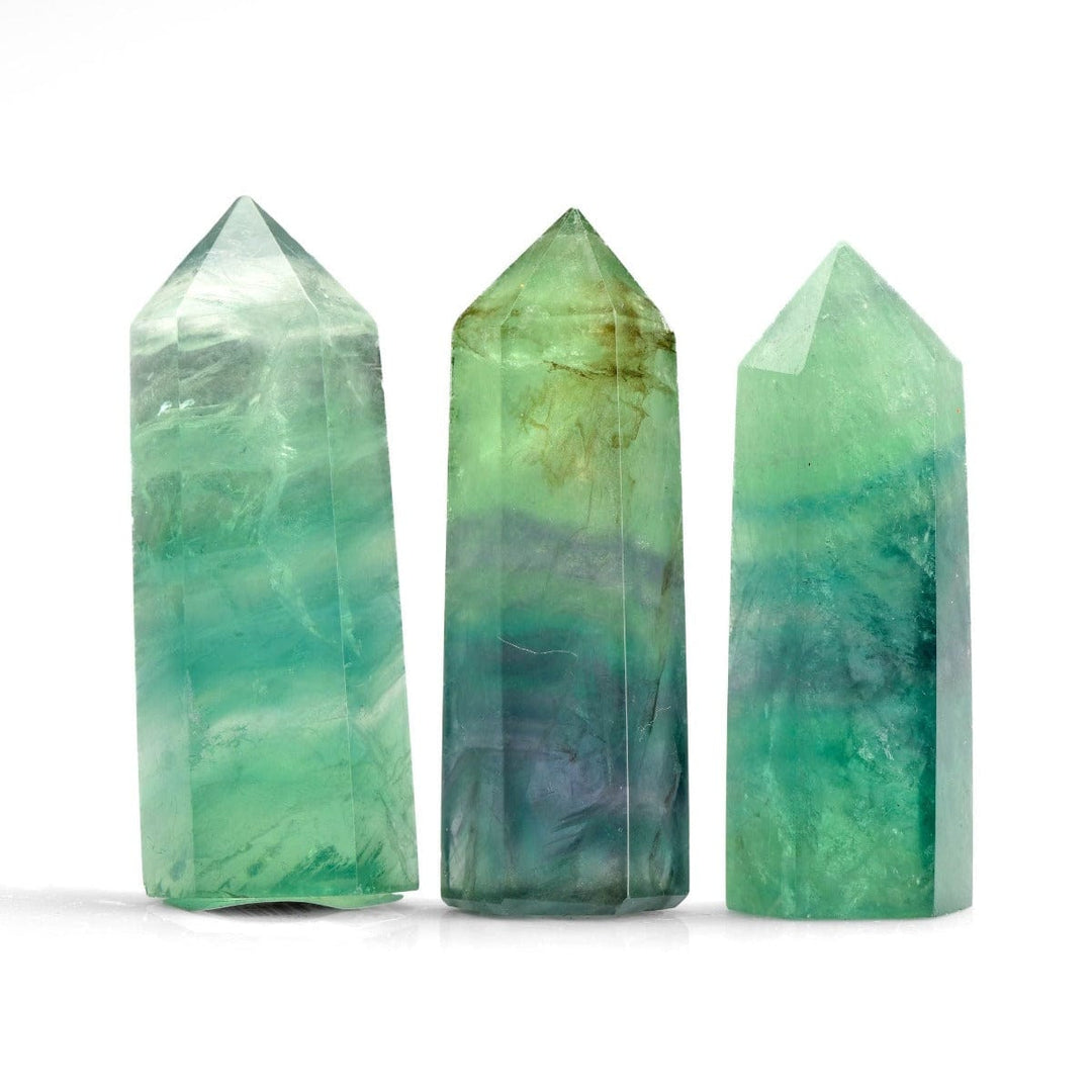 Green Fluorite Point - Flat Base