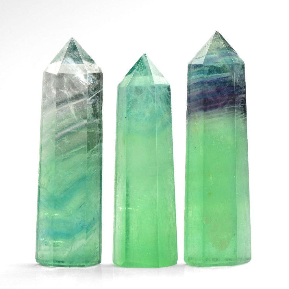 Green Fluorite Point - Flat Base