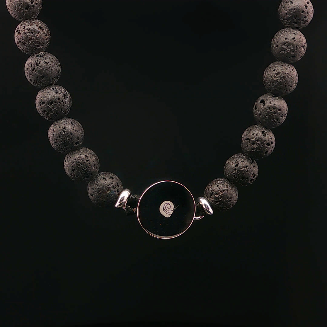 Men's Lava Stone Beaded Bracelet with Turquoise