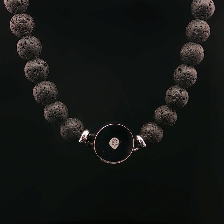 Men's Lava Stone Beaded Bracelet with Turquoise