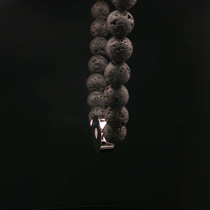 Men's Lava Stone Beaded Bracelet with Turquoise