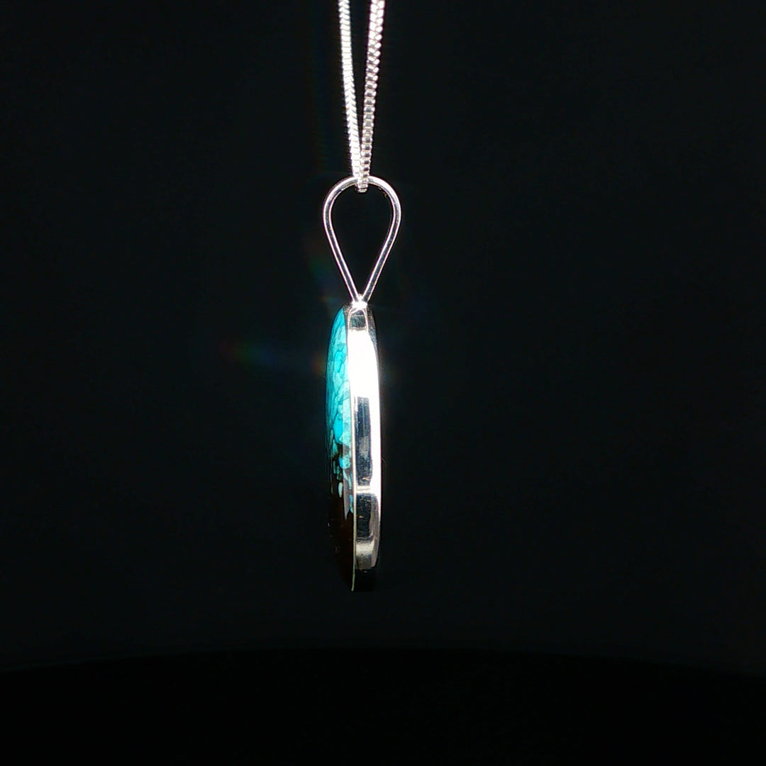 Marina Turquoise and Cathedral Rock Charged Necklace Sterling Silver Pendant